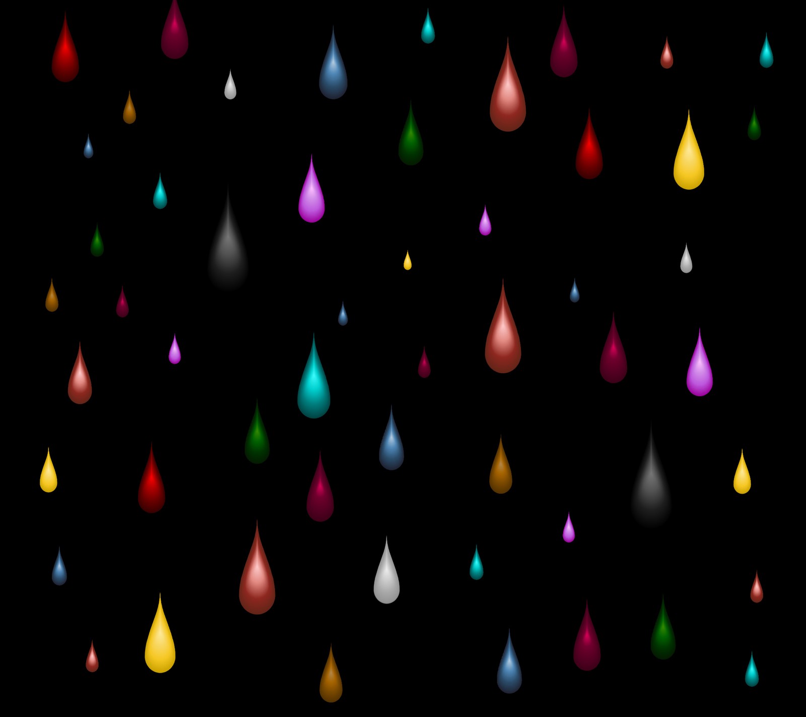 A close up of a bunch of colorful drops of water (abstract, colorful, drops)