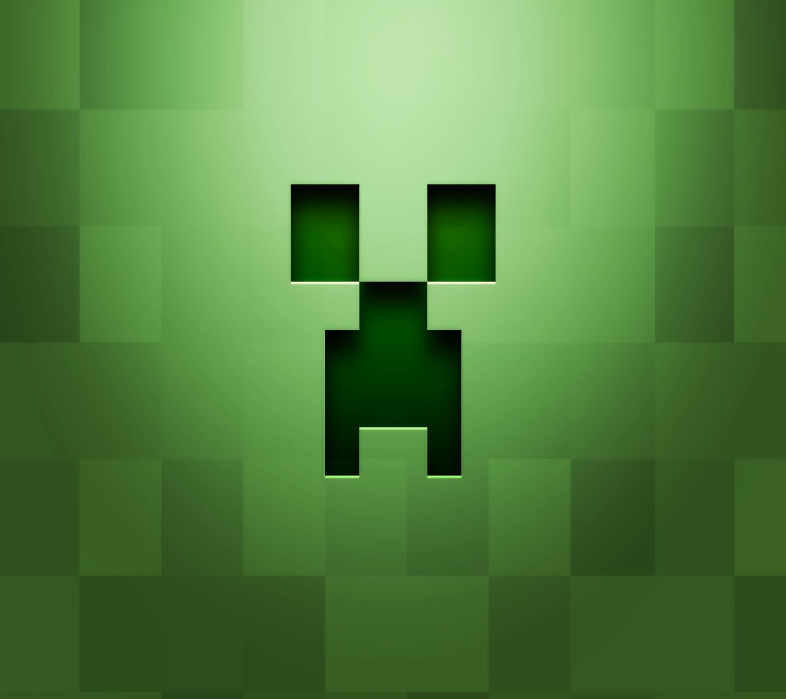 Близкий план лица зеленого крипера на зеленом фоне (крипер, creeper, minecraft)