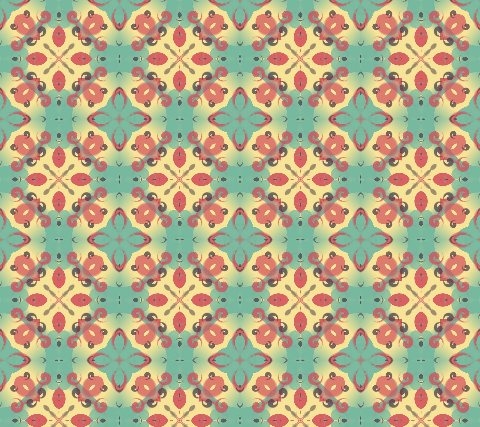 A colorful pattern with a flower design on a green background (design, pattern)