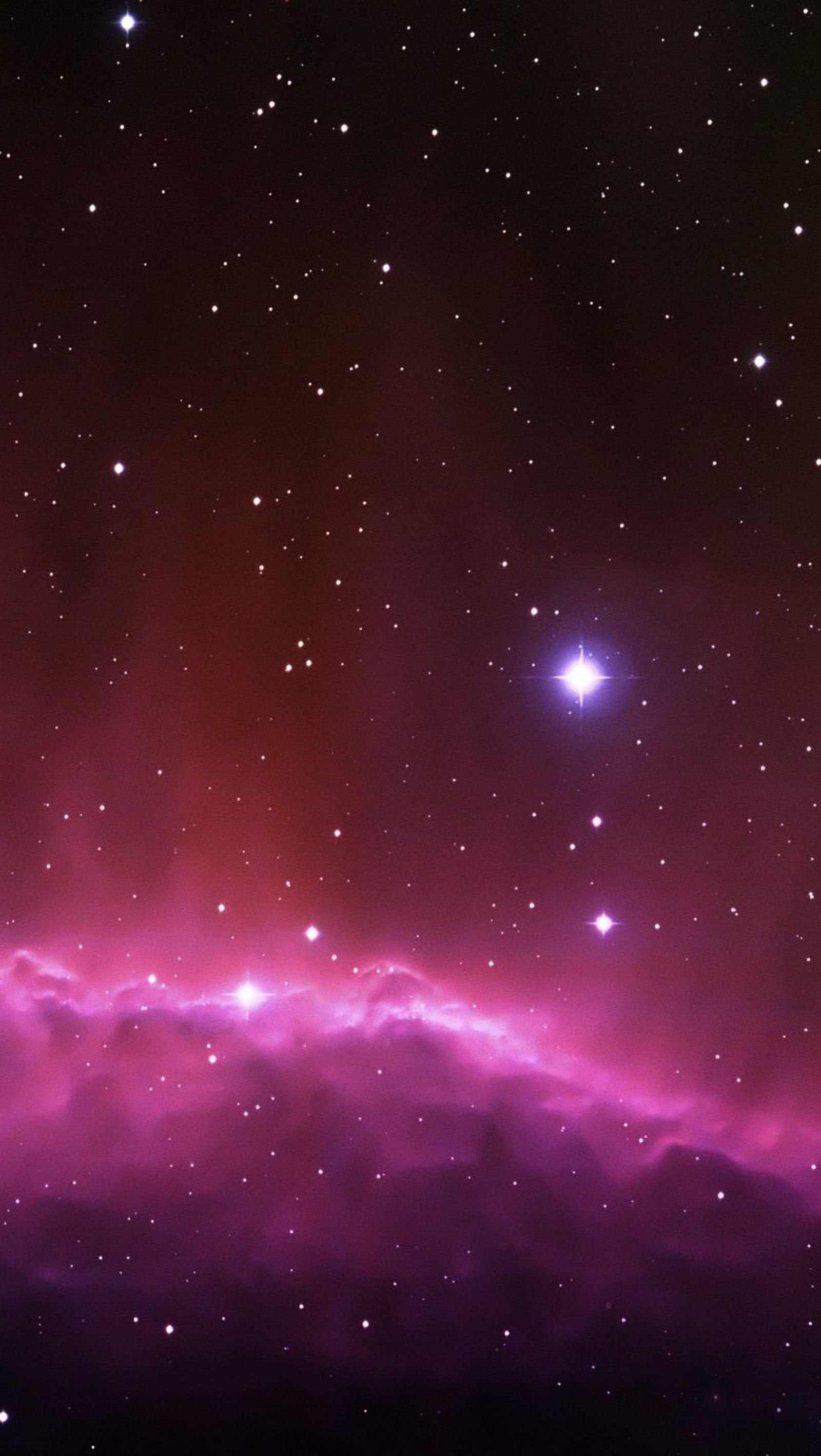 Étoiles violettes et blanches dans le ciel avec une nébuleuse violette et blanche (paysage, nature, nébuleuse, violet, espace)