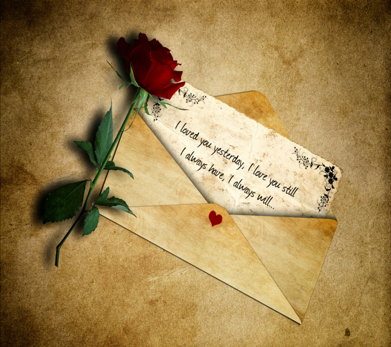 Descargar fondo de pantalla letter rose, amor