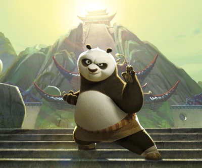 Kung Fu Panda dans un paysage majestueux