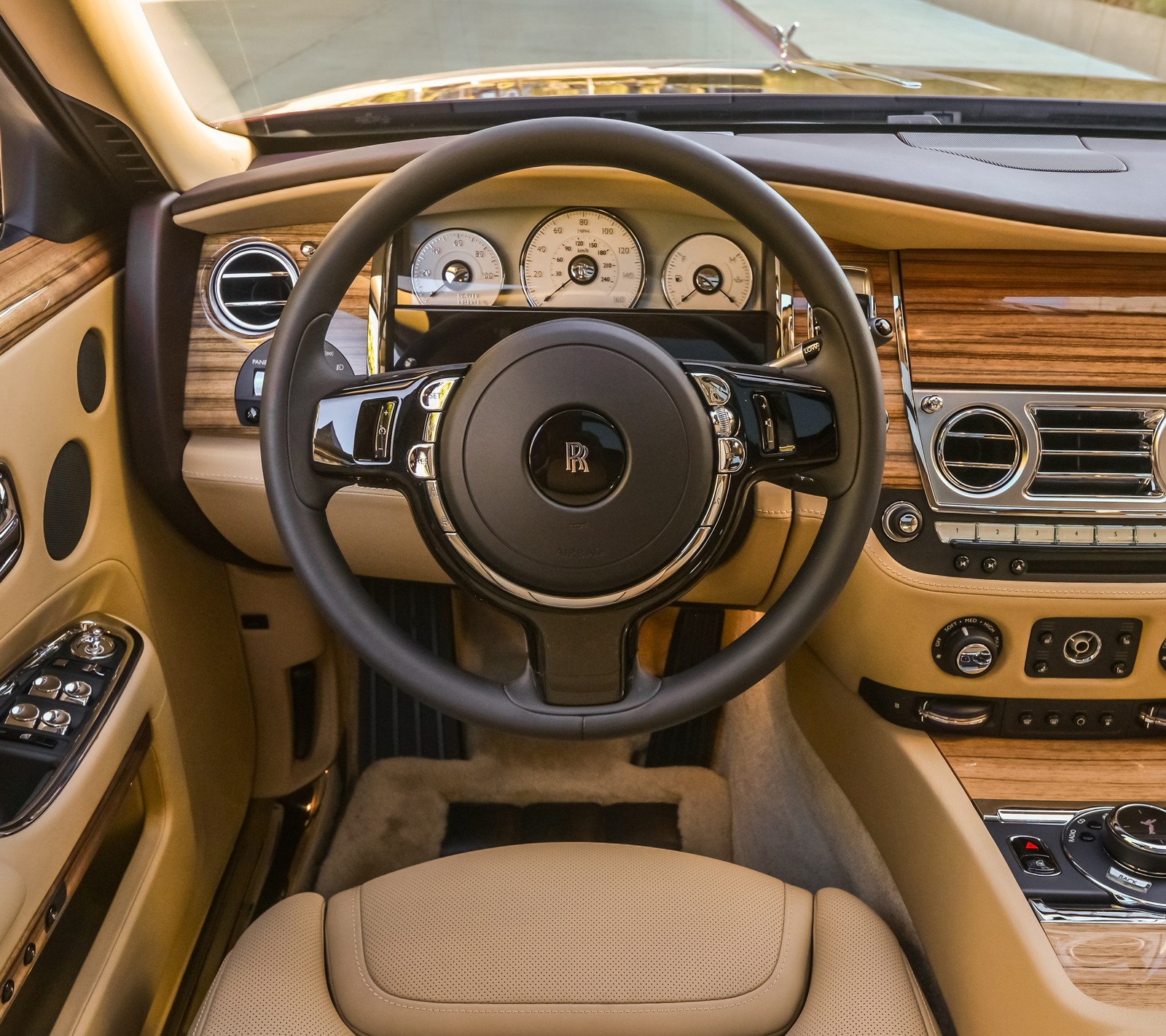 car, interior, rolls royce, rr, wheel Download Wallpaper