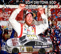 Dale Earnhardt Jr. feiert den Sieg beim Daytona 500 2014