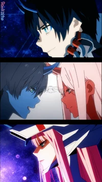 anime, blau, farben, liebling, darling in the franxx