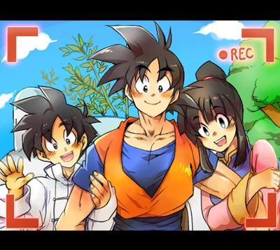 anime, chichi, dragon ball z, gohan, goku