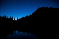 snow lake trail, washington, vereinigte staaten, schattenriss, blauer himmel