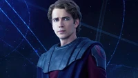 Anakin Skywalker vor einem kosmischen Hintergrund aus der Ahsoka-Serie.