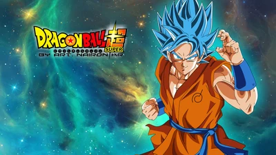 Super Saiyajin Blau Kaio Ken Goku in Dragon Ball Super - Episches Anime Hintergrundbild