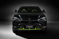 lamborghini urus graphite capsule, 5k, 2021, dark background, black cars wallpaper