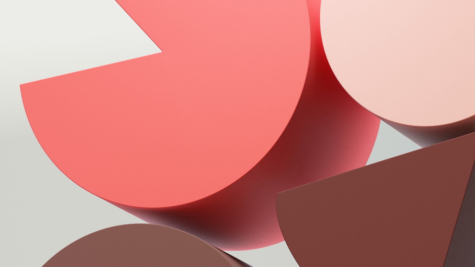 3d, illustration, geometric, 3d shapes, pastel pink wallpaper