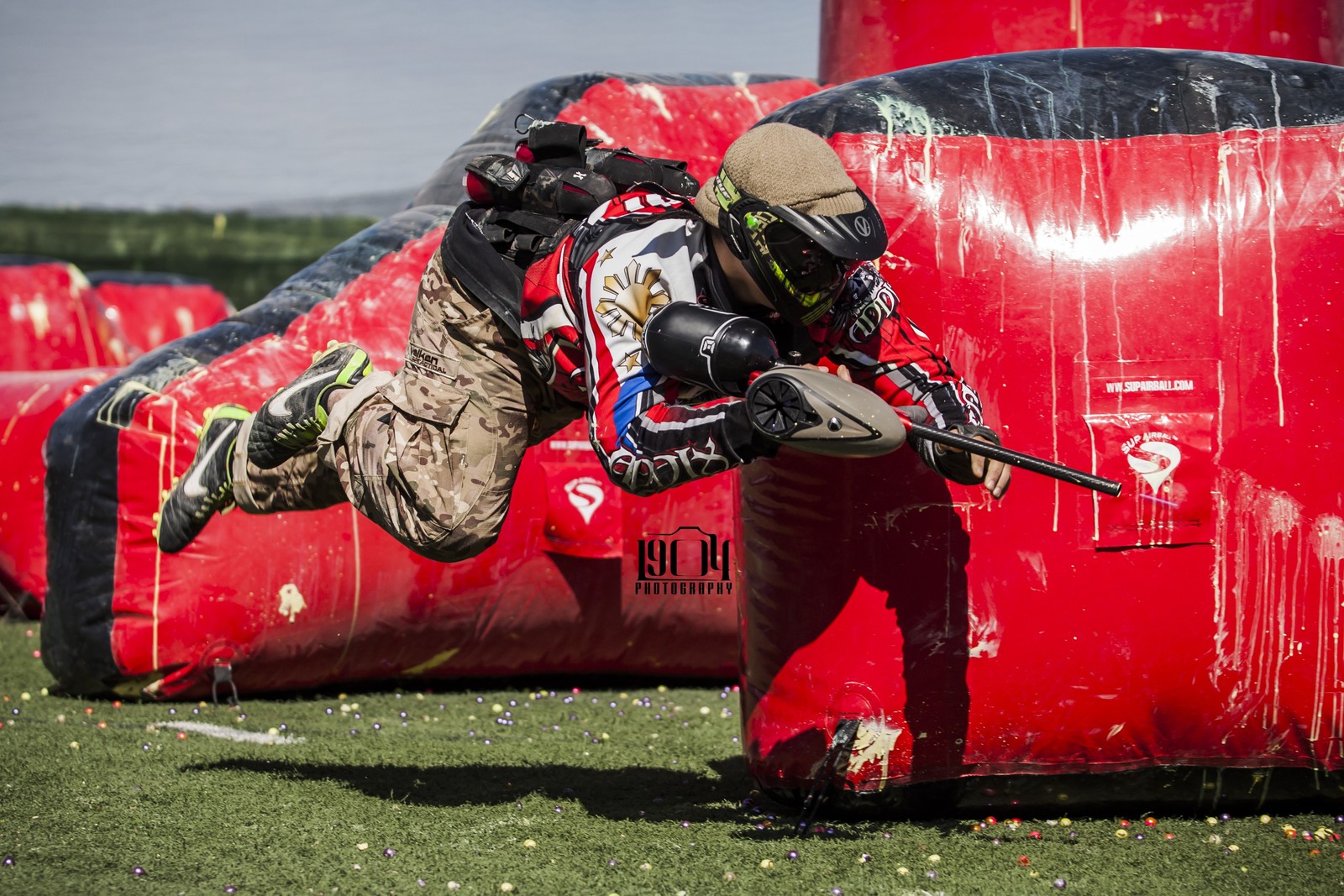 Lade paintball, spiele, paintball ausrüstung, schießen, mannschaftssport Hintergrund herunter