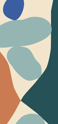 Abstract Graphic Design with Organic Shapes in Earthy Tones