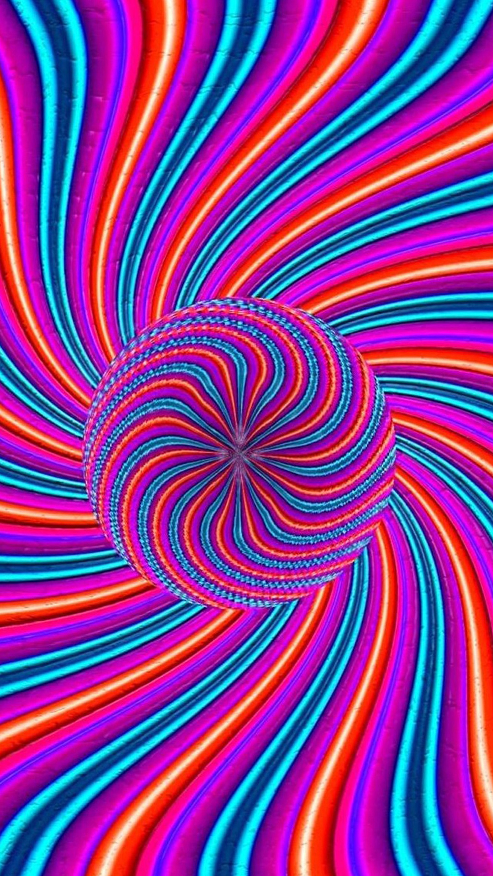 Um fundo psicodélico com um redemoinho colorido (abstrato, colorido, rotating background)