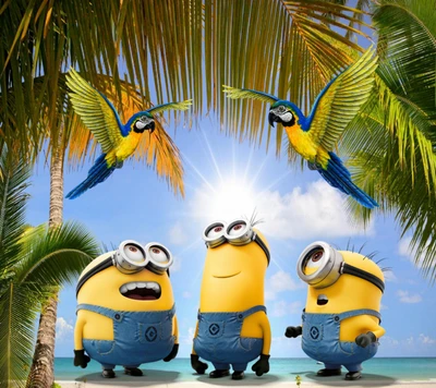 freunde, glücklich, minions