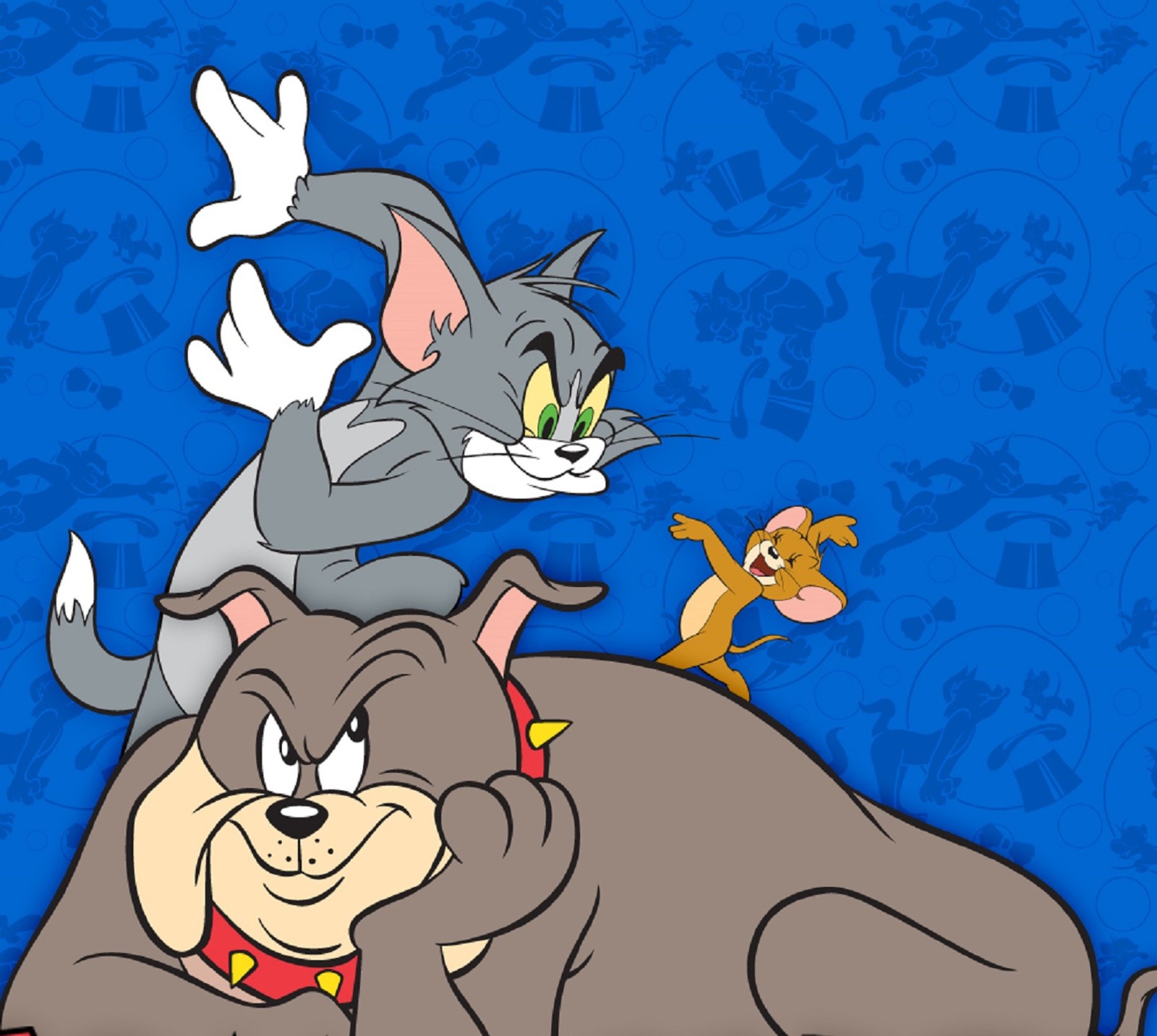 Cartoonfiguren von einer katze und einem hund auf blauem hintergrund (zeichentrick, desney, donald, glücklich, hallo)