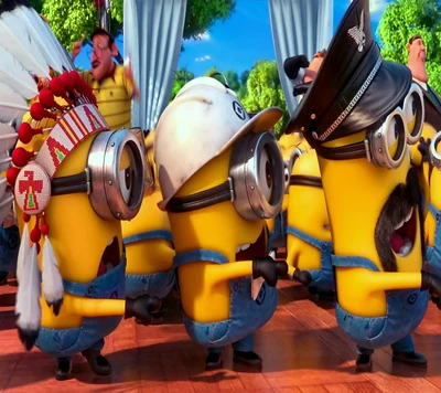 Minions dansent joyeusement à la fête YMCA