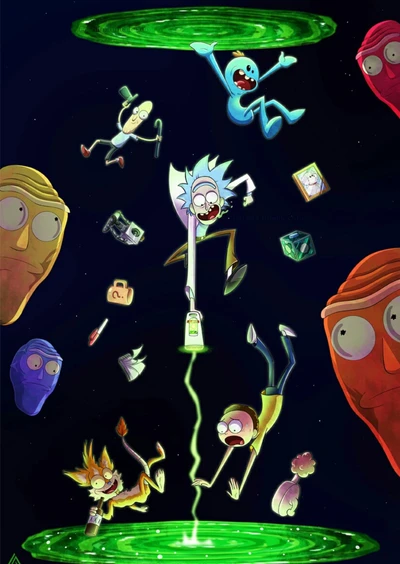 Rick und Morty in einem kosmischen Chaos-Abenteuer