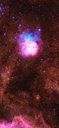 Nebulosa vibrante iluminando as profundezas do espaço