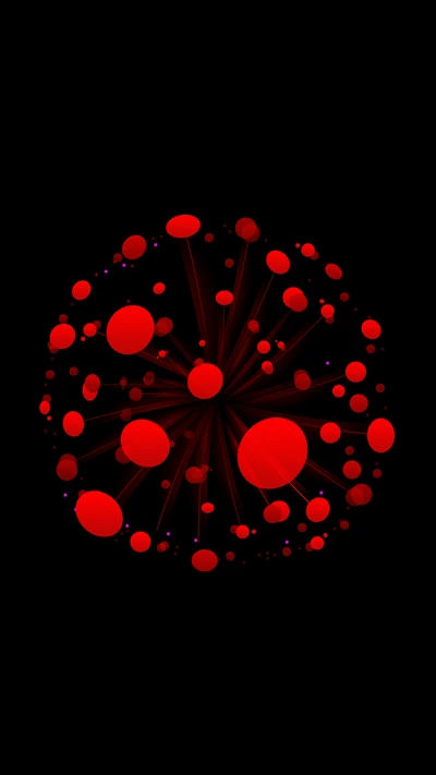 Vibrant Red Sphere Pattern with Dynamic Circles