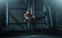 Danse dynamique de force et de précision dans une arène de fitness