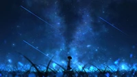 night, sky, stars, starry, scenery wallpaper