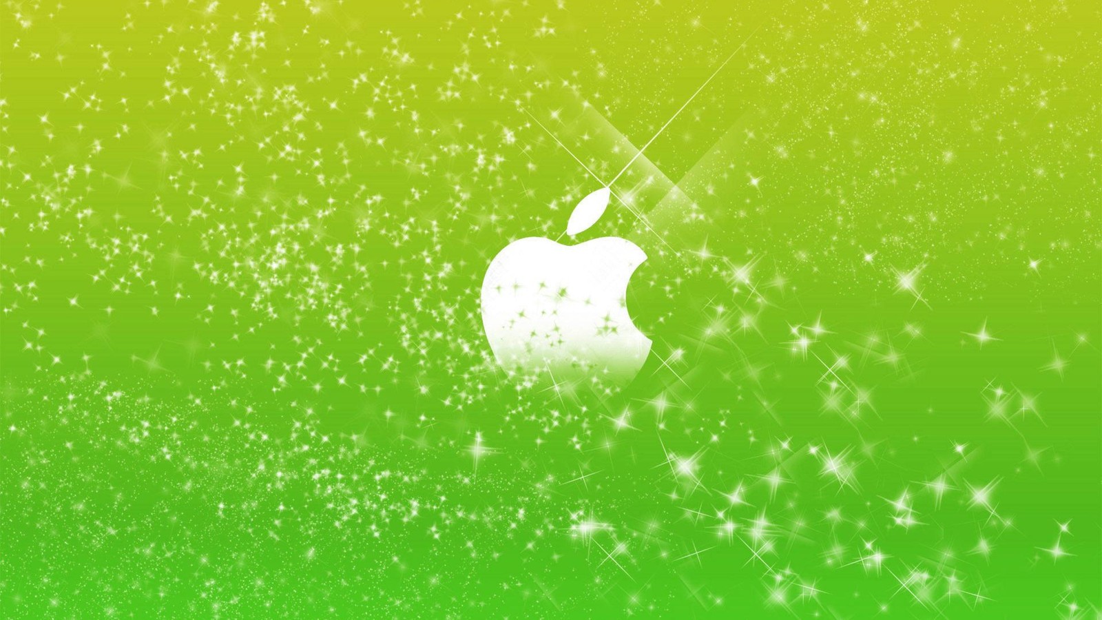 Apple logo on green background with stars (green, grass, plant, illustration, grasses)