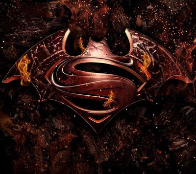 Emblema ardente da saga Batman vs Superman