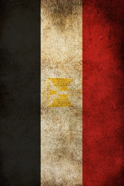 Vintage Egyptian Flag with Distressed Texture