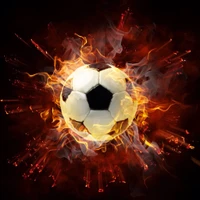 ball, flames, soccer