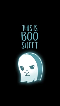 Playful Ghost with a Cheeky Message: 'This is Boo Sheet'