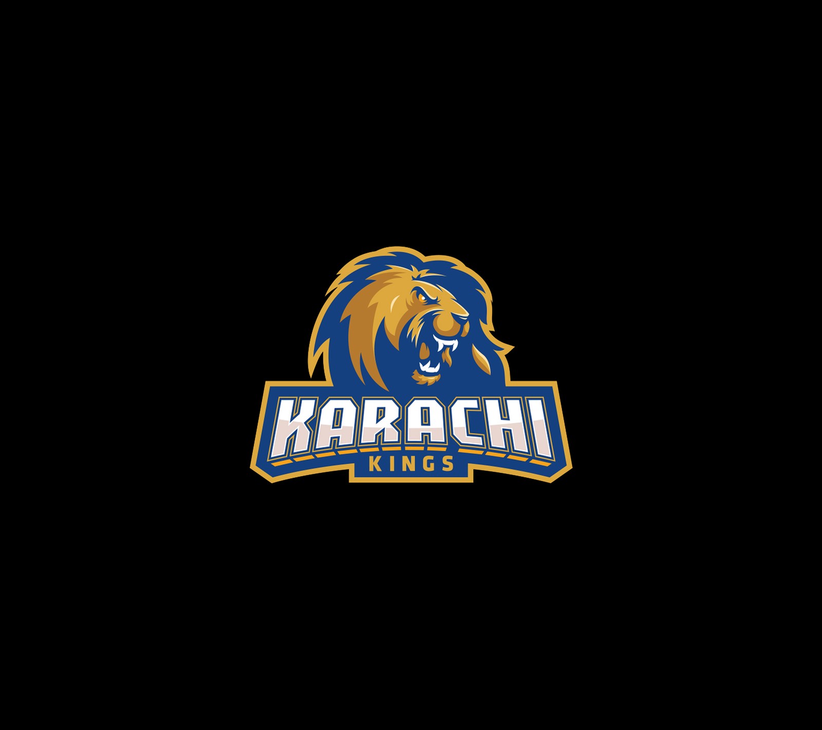 Eine nahaufnahme eines logos auf schwarzem hintergrund (karachi kings psl, karachikings, khikings, kk, psl)