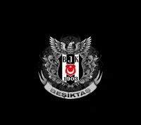 Emblema del club de fútbol Beşiktaş con un elegante diseño en blanco y negro