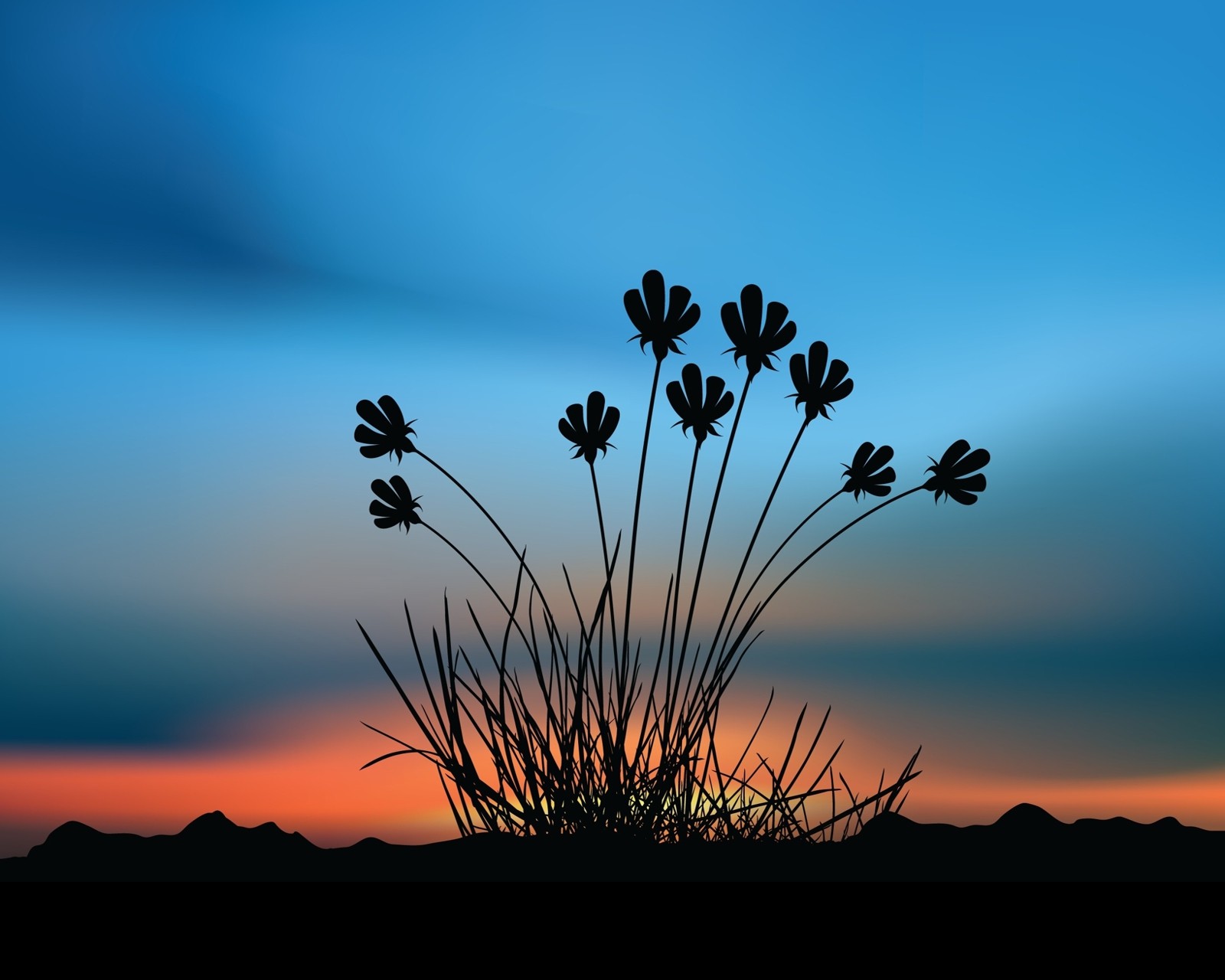 Descargar fondo de pantalla asombroso, silueta, cielo, sol