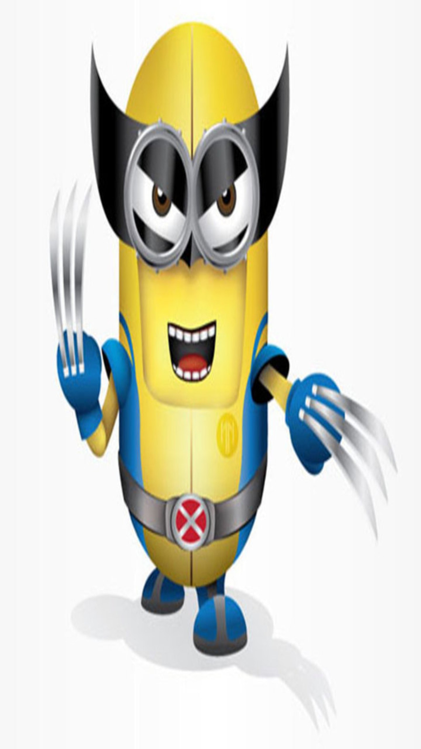 Скачать обои мультфильмы, minion, wolverine