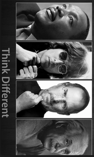 albert einstein, john lennon, martin luther king, steve jobs