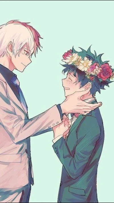 Momentos de alegria: Todoroki e Midoriya celebram juntos