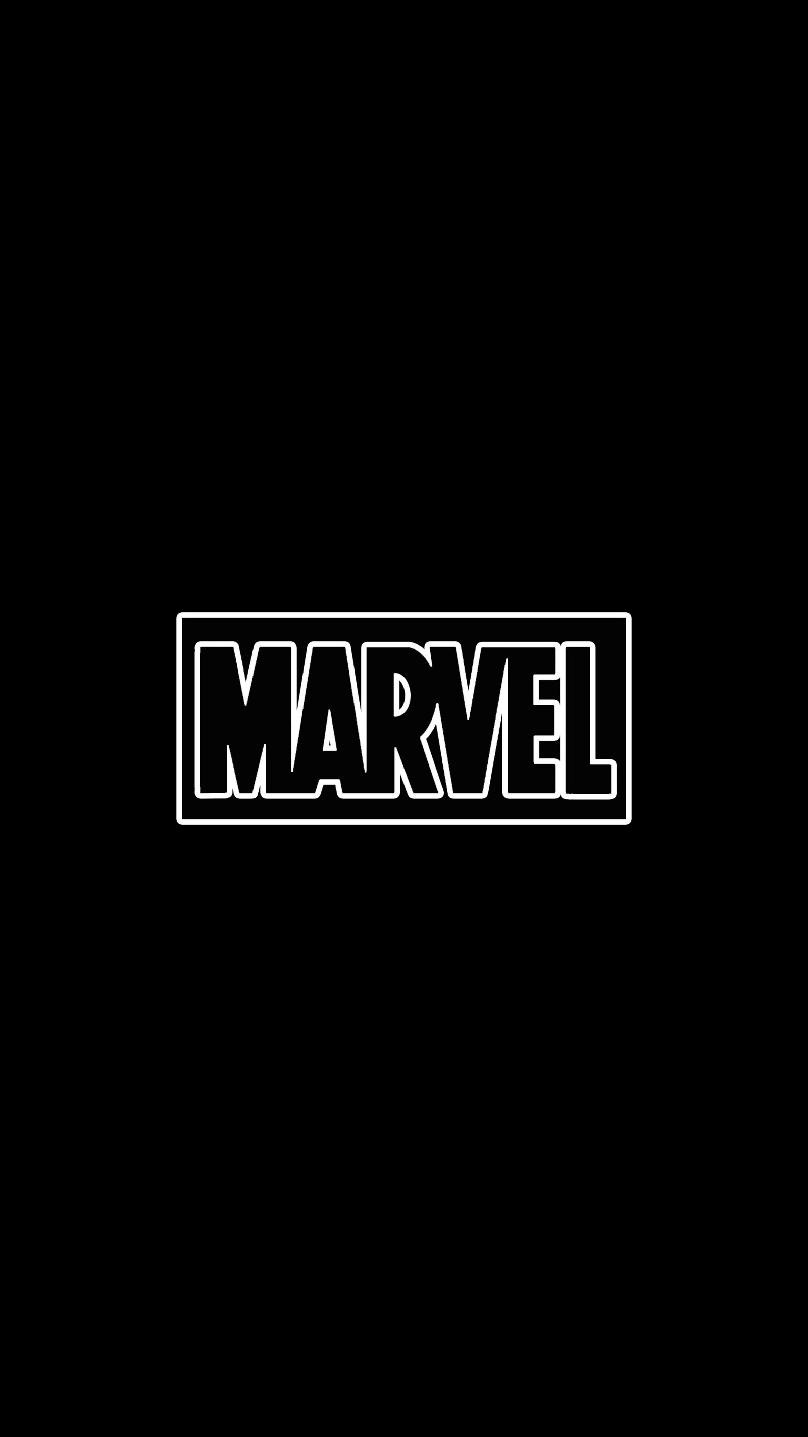 Un logo en blanco y negro con la palabra marvel (amoled, negro, oscuro, marvel, fondo de pantalla)