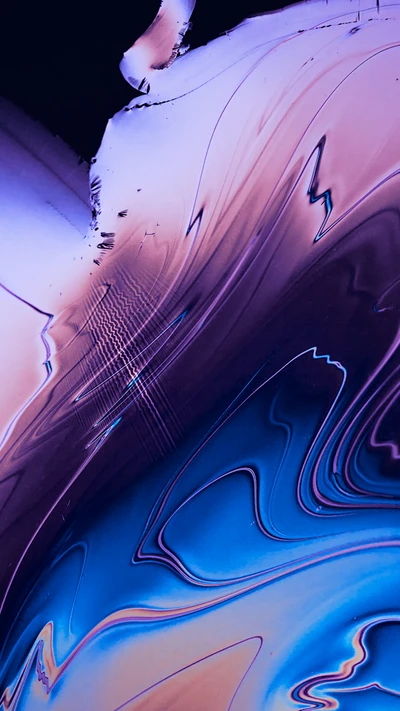 Flux abstrait de liquides bleus et violets