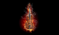 Fiery Violin: A Melodic Blaze Against a Dark Canvas