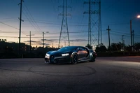 Bugatti Chiron Sport 110 Ans: Un hipercoche impresionante al anochecer