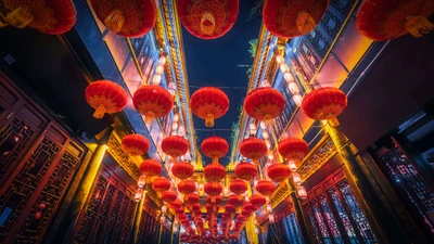 festival de linternas, año nuevo chino, china, faroles, noche