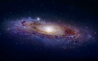 A stunning view of the Andromeda Galaxy, showcasing its spiral structure and vibrant colors amidst a backdrop of deep space stars.