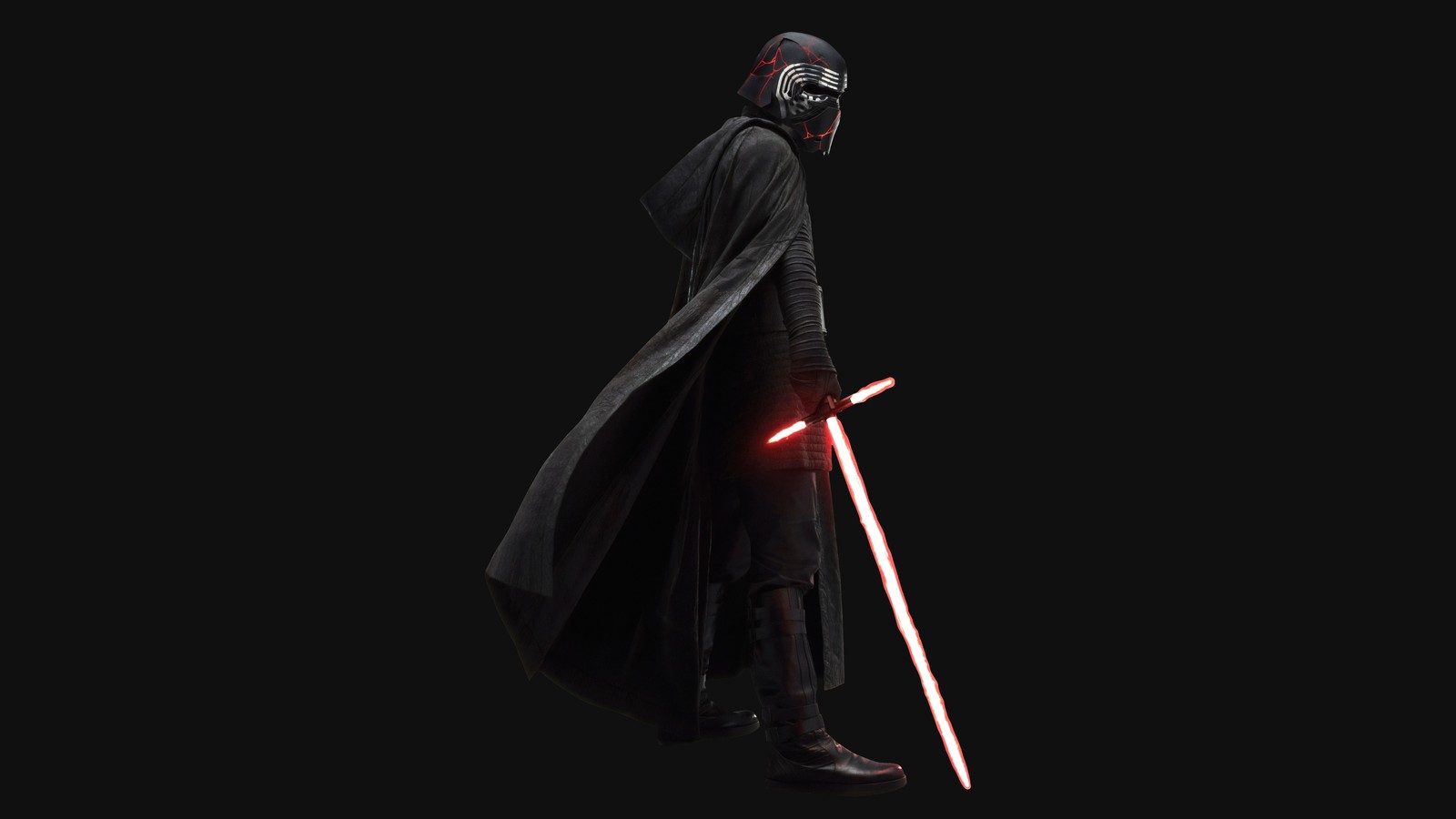 Baixar papel de parede kylo ren, star wars a ascensão skywalker, star wars the rise of skywalker, fundo preto, 5k