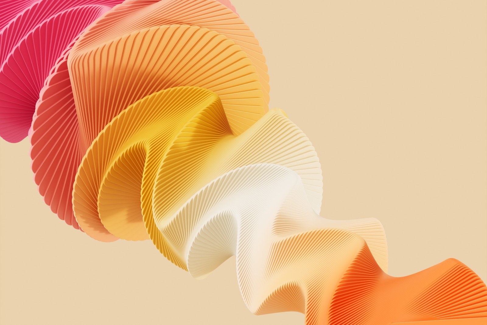 A close up of a colorful wave of folded paper (realme pad 2, official, stock, 5k, spiral)