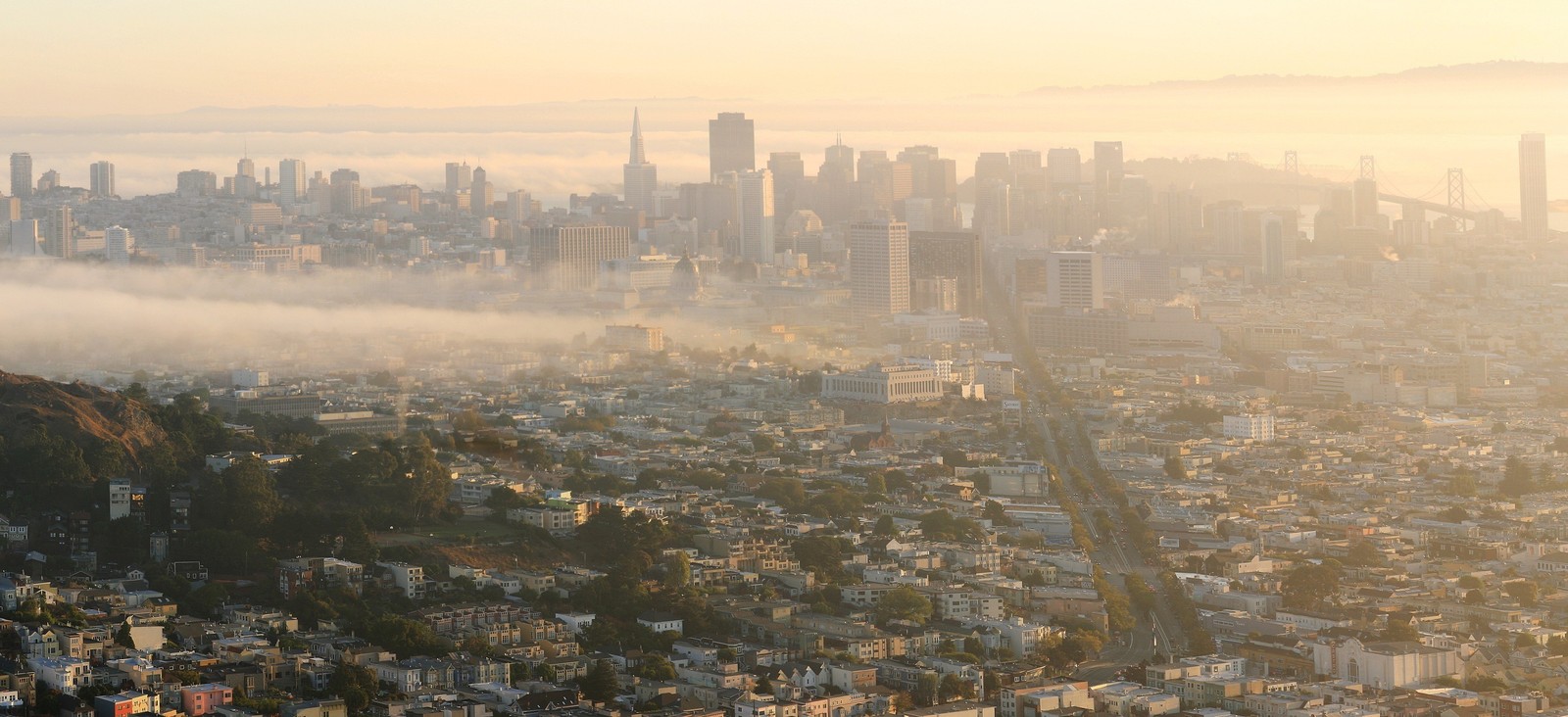 Vue arabe d'une ville avec un ciel brumeux et quelques bâtiments (jumeaux, paysage urbain, zone urbaine, métropole, ville)