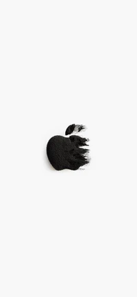 Monochrome Apple Logo in Artistic Brushstroke