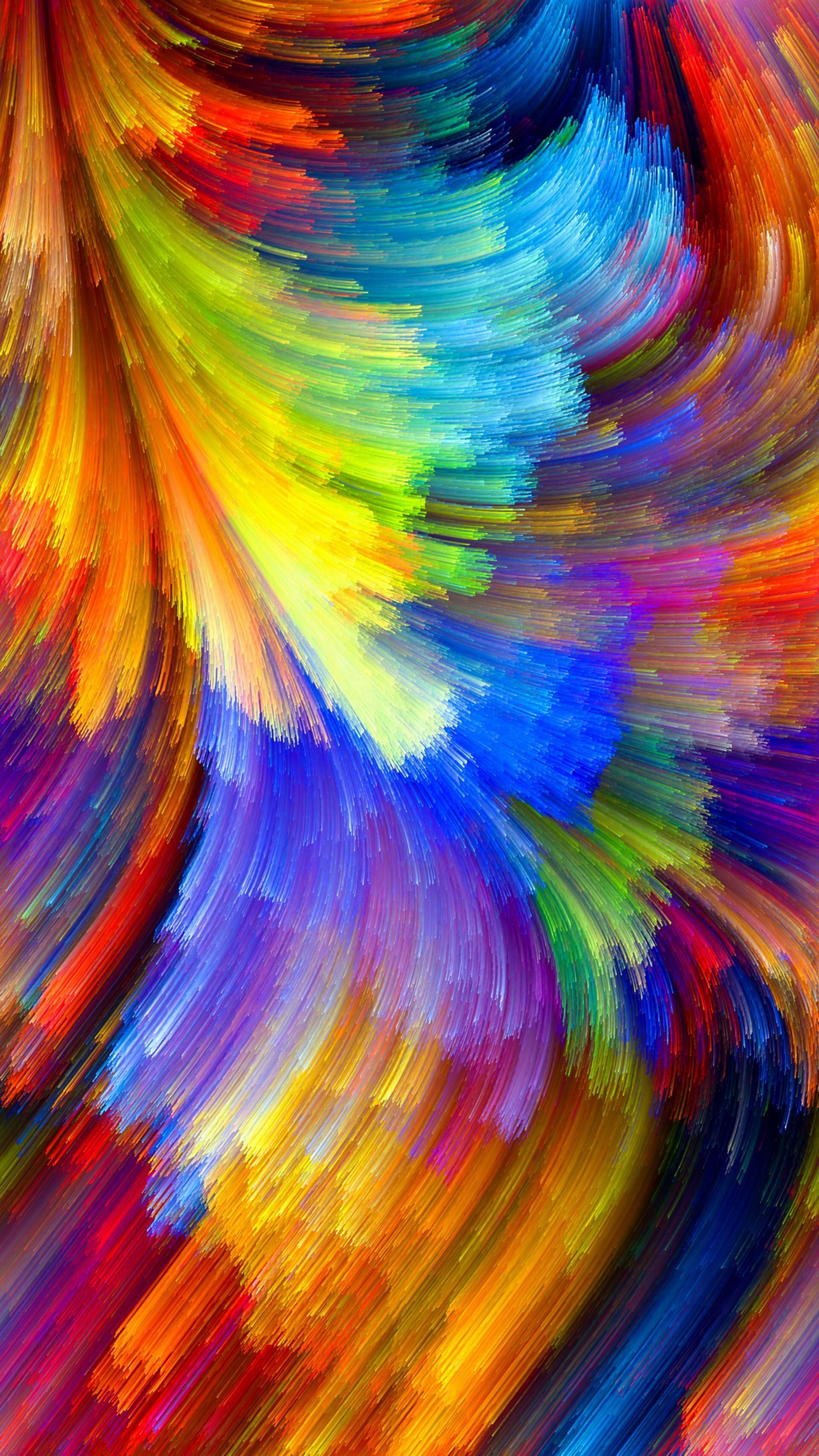 A close up of a colorful painting of a wave of paint (bright, colors, paint, splash, texture)