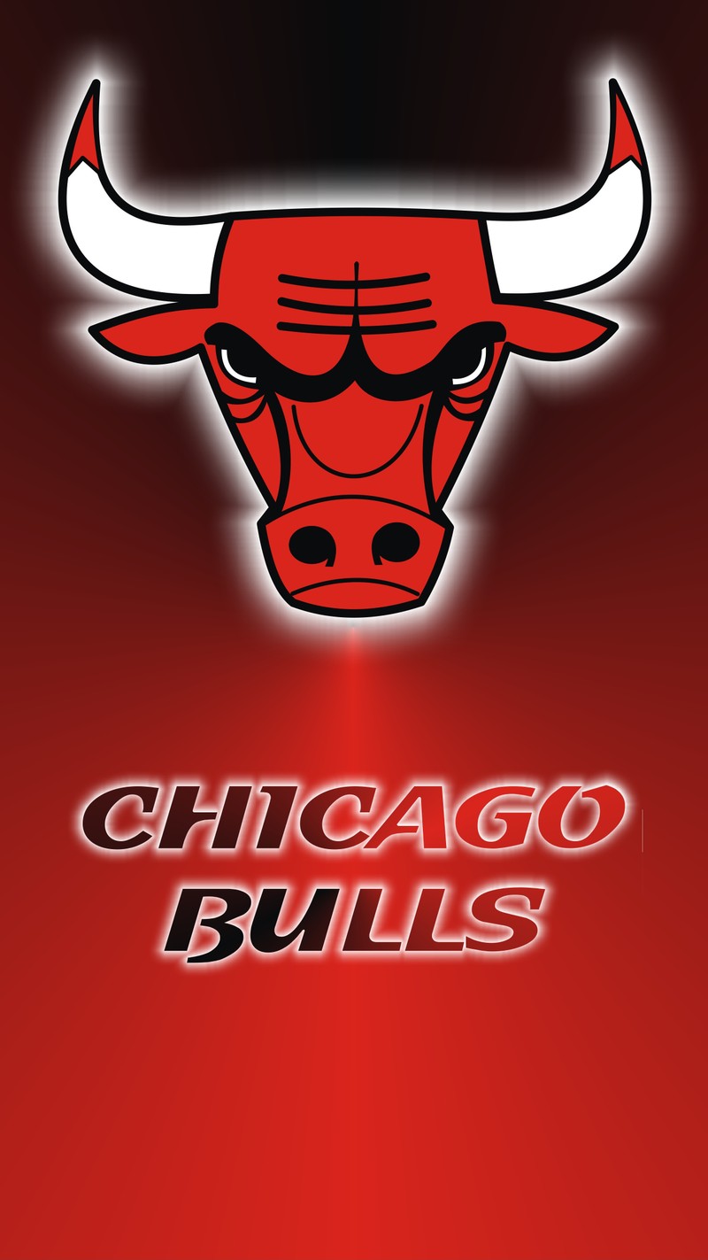 Логотип chicago bulls на красном фоне с белым быком (баскетбол, быки, чикаго, chicago)