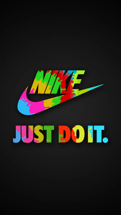 Logo coloré de Nike avec des éclaboussures d'encre : Faites-le simplement